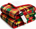 Electric Blanket Heated Throw, Soft Flannel 50"x60" Plaid Heating Blanket with 8 Hours Auto Off 10 Fast Heating Levels Machine Washable Sherpa Heated Blanket with Overheating Protection