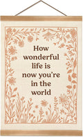 ZTGDA How Wonderful Life is Now Wall Art Decor, Boho Wall Poster,Boho Canvas Hanging Banner Wall Decor for Nursery Playroom Kids Room Home, Office12x16inch