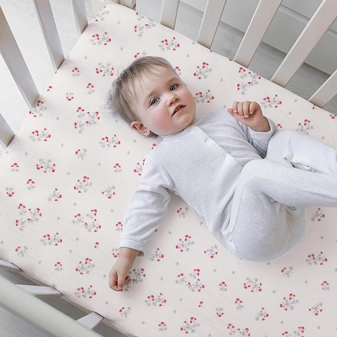 Extra Soft Muslin Fitted Crib Sheets 100% Organic Cotton Baby Crib Sheets for Standard Crib Mattress | 28 X 52 Inches | 2 Pack