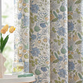 jinchan Nursery Curtains 95% Blackout Blue Floral Curtains for Kids Room, 96 Inch Length Farmhouse Drapes for Bedroom Living Room Darkening Window Treatment Grommet Top Set of 2 Panels