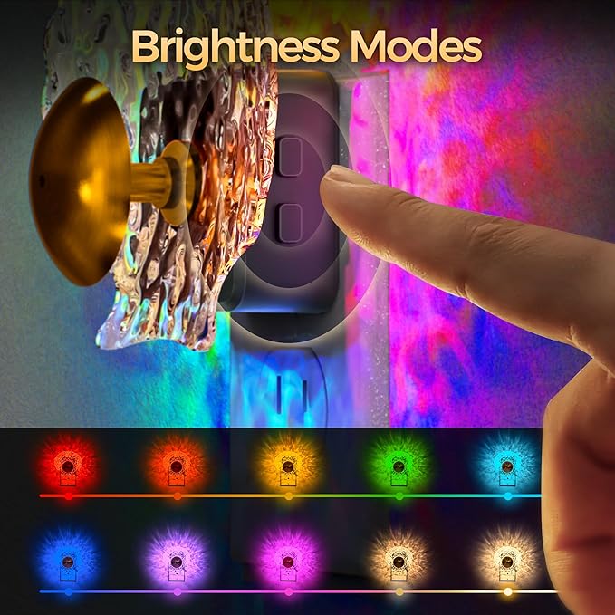 DORESshop LED Night Light [2 Pack], Night Lights Plug into Wall, Dynamic RGB Color Changing Night Light, Dusk to Dawn Sensor, Nightlight Plug in Wall for Hallway, Christmas Gifts