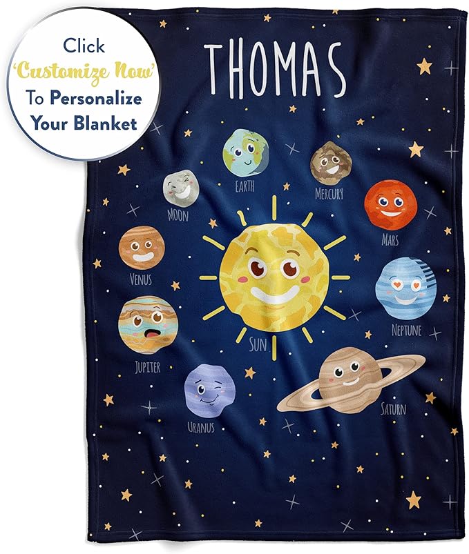 Custom-Star Galaxy Blanket for Kids | Personalized Warm Fleece | Space Room Decor | Plush Flannel Toddler Blanket - Sterelectro V1, Sherpa - 60x80