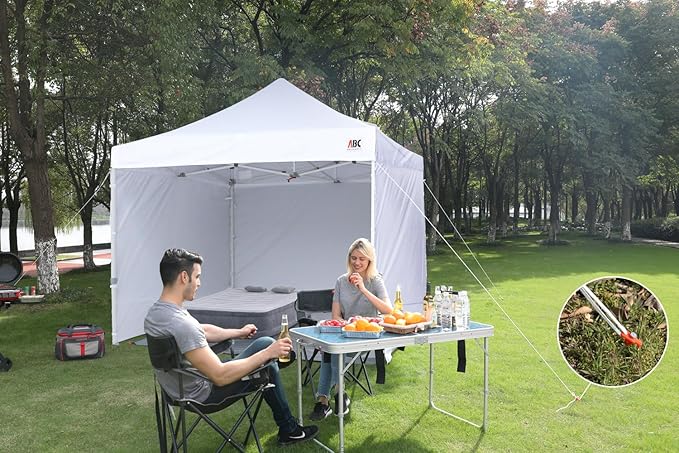 ABCCANOPY Easy Pop Up Canopy Tent with Sidewalls 10x10 Commercial -Series, Forest Green
