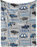 Custom Car Blanket With Name for Boys, Personalized for Kids, Soft Flannel Toddler Customized Gift for Birthday Christmas Baby Shower Children Day 40x50in