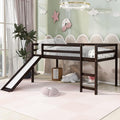 Loft Twin Bed Frame for Boys Girls Kids Toddler with Slide, Multifunctional Design, Twin (Espresso)