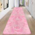 Fluffy Pink Shag Rug for Bedroom Girls 3x10 Runner Rug, Soft Pink Fuzzy Rug for Girls Room Bedside Living Room Hallway Plush Long Carpet Runner for Kids Room Nursery