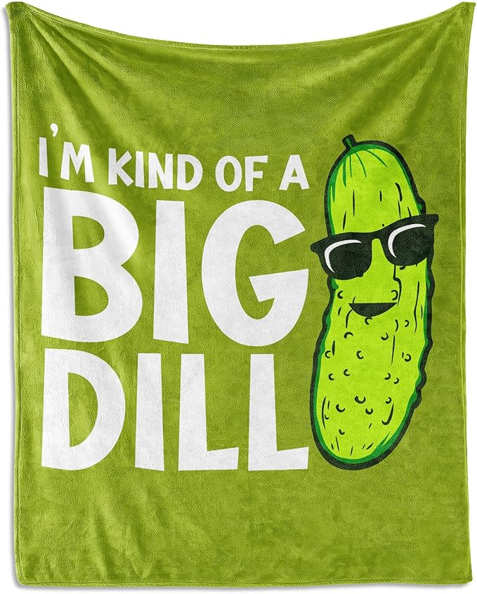 Pickle Throw Blanket for Teen - 50x60 Inches Throw Size - Soft Fluffy Cozy Blankets Gift - Green Funny Blanket Throws for Living Room Decorative