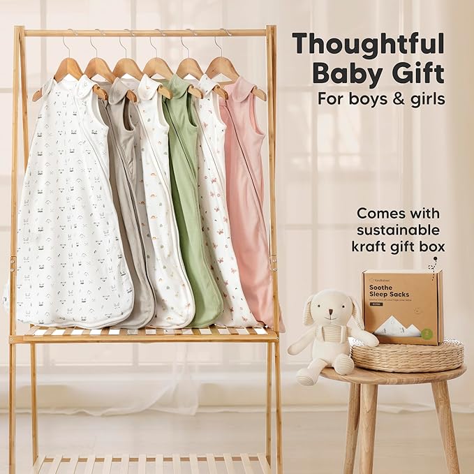 2-Pack Organic Baby Sleep Sacks, 100% Cotton - Soft & Breathable 0.5TOG Baby Wearable Blanket, Toddler Sleeping Sack 0-6 months, Easy to Wear Transitional Swaddles for Newborns (Butterflies, S)