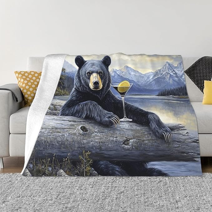 Tijuboni Bear Cabin Throw Blanket Bear Gifts for Girls Boys Women Men Kids Adults Soft Flannel Fleece Blanket for Couch Sofa Bed Home Decor 40"x50"