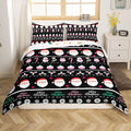 Feelyou Merry Christmas Decorative Comforter Cover Queen Size Xmas Cartoon Santa Claus Snowmen Duvet Cover Winter New Year Bedding Set Gifts for Kids Boys Girls 2 Pillow Cases
