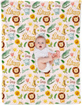 Custom Safari Animals Blanket Gift, Personalized Baby Blanket with Name, Soft Plush Flannel/Sherpa Fleece Throw Blankets for Toddler Kid Teen Boys Girls Color07