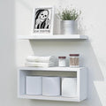 RICHER HOUSE Floating Shelves Bathroom, White Floating Shelves for Wall, Above Toilet Bathroom Shelves, Wall Mounted Hanging Shelves for Bedroom, Kitchen, Living Room Decor - White