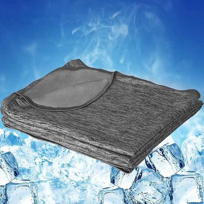 LUXEAR Cooling Blanket Japanese Q-Max >0.5 Technology Keep Cool in Hot Summer, King Size Blanket for Adults, Children, Babies, Mica Nylon and PE Cool Fabric Breathable Comfortable-Black