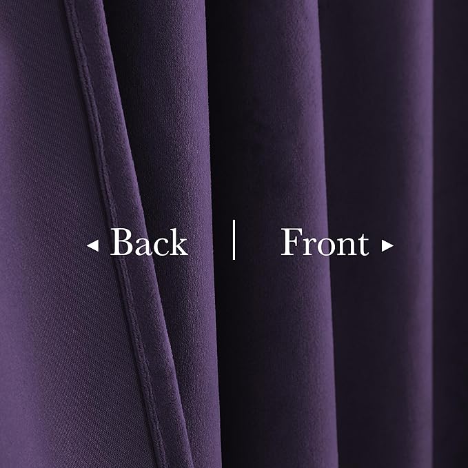 StangH Velvet Curtains Room Darkening, Thermal Insulated Drapes for Bedroom Living Room, Purple Orchid Color Window Treatment, 52 x 108 Inch, 2 Panels