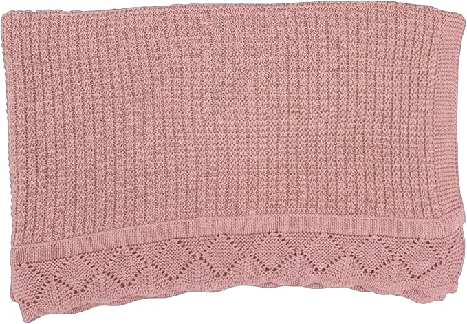 Baby Knit Blanket, 100% Cotton Waffle Patterns, Soft, Cozy, Lightweight Swaddle for Newborn & Infant Swaddling Beige Neutral, Perfect Baby Shower Ideas Rose Pink 30x40