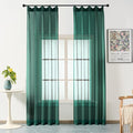Emerald Green Curtains Sheer 108 Inch Long, Dark Linen Look Textured Light Filtering Drapes, Hunter Green Transparent Window Decor, Floor to Ceiling Pinch Pleat Curtain with Hooks