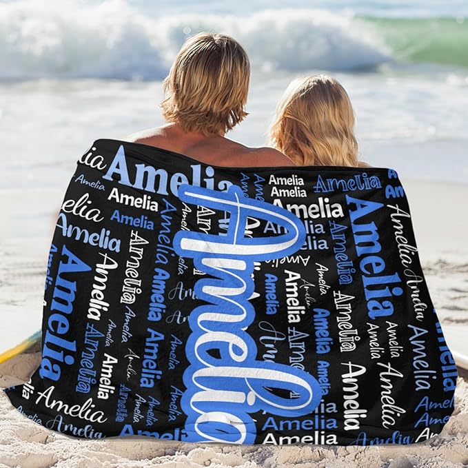 Dr.TOUGH Personalized Blanket for Adult Kids with Name Customized Blankets Personalized Throw Blanket for Christmas Birthday Gifts
