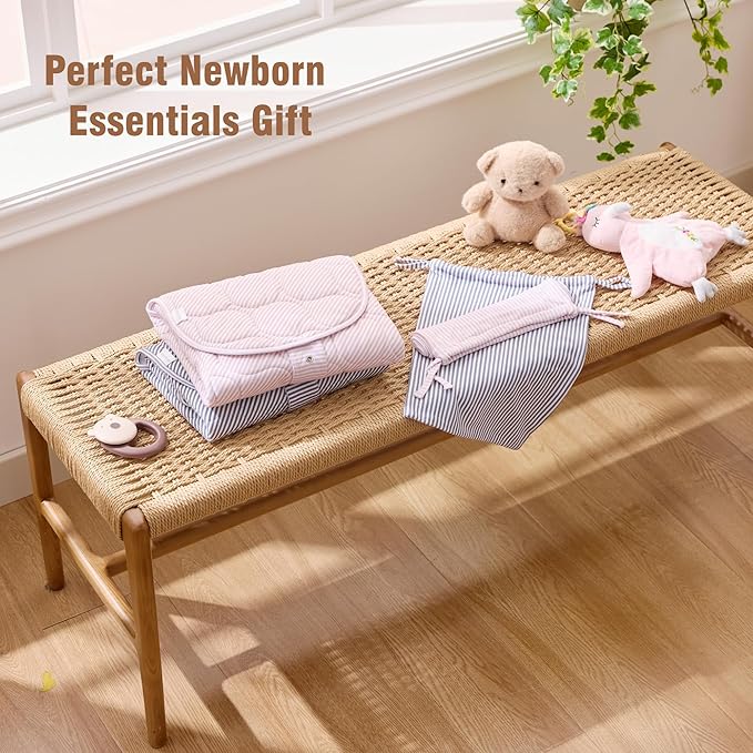 UTEX Baby Portable Changing Pad, Waterproof & Wipeable Diaper Changing Mat with Carrying Bag, Foldable Changing Mat for Travel, Newborn Shower Gifts