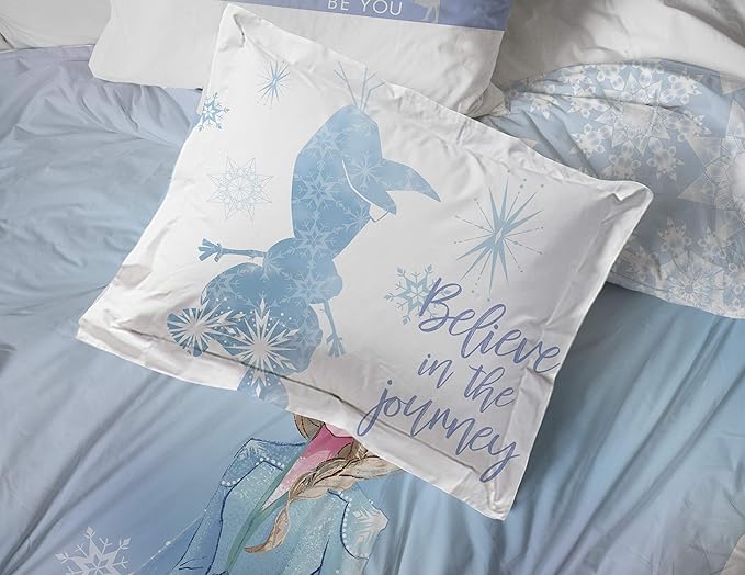 Disney Frozen 2 Elsa Color Block 5 Piece Twin Bed Set - Includes Reversible Comforter & Sheet Set Bedding - Super Soft Fade Resistant Microfiber - (Official Disney Product)