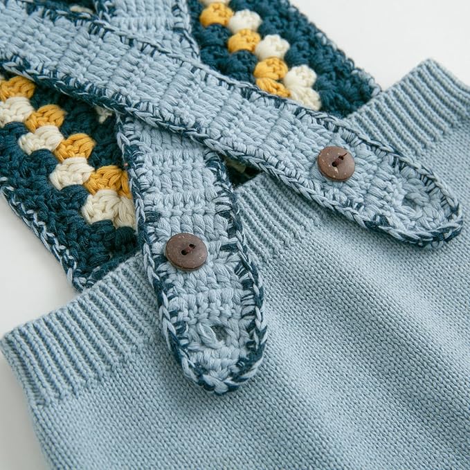 Simplee kids Baby Girl Knit Romper Fall Sleeveless Pompoms Rompers Newborn Little Girl Overall Jumpsuit Outfits