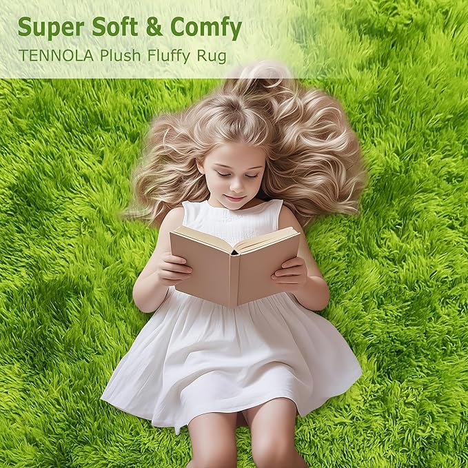 Tie Dyed Grass Green Rug 3x5 ft,Soft Plush Furry Shag Area Rugs Fluffy Fuzzy Carpet,for Bedroom Living Room Indoor Floor Rug Kids Girls Boys Home Decor Aesthetic, Dorm Nursery