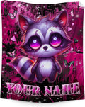 Custom Raccoon Blanket for Girls - Toddler Throw Blanket Gifts for Kids - 30" x 40" Plush Raccoon Throws for Daughter