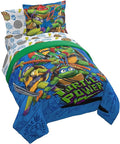 Jay Franco Nickelodeon Teenage Mutant Ninja Turtles Twin Comforter Set - 5 Piece Bedding Includes Sheet Set & Pillow Covers - Super Soft Mutant Mayhem Microfiber Bed Set