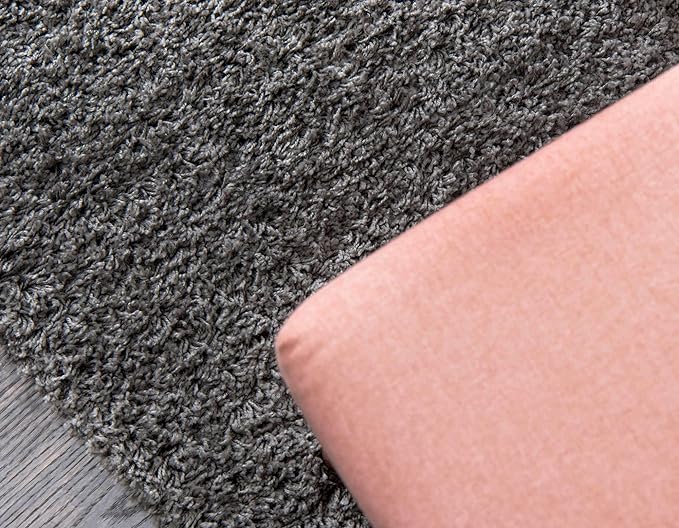Unique Loom Solid Shag Collection Area Rug (2' 6" x 13' 1" Runner, Graphite Gray)