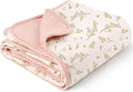 Konssy Muslin Baby Blankets for Girls Boys, 100% Cotton Crib Blanket for Infant Toddler, Super Soft and Lightweight Nursery Swaddling Wrap 40"x36" (Floral)