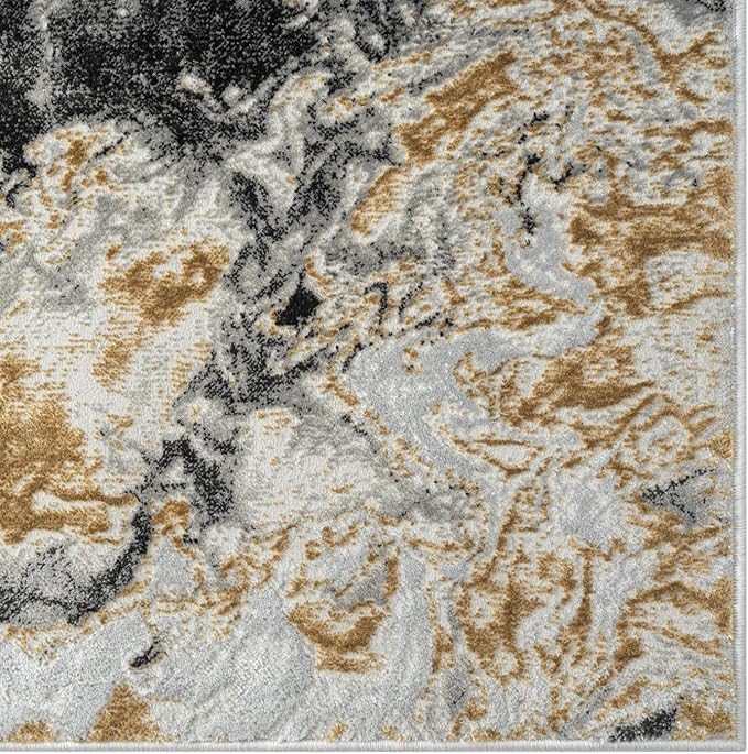 LUXE WEAVERS Marble Swirl Abstract Area Rug, Smoke 6x9