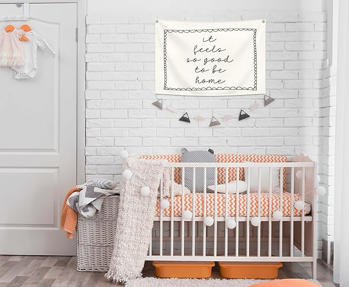 Boho Daily Reminders Affirmation Poster Rectangular Banner Flag Wall Decor Gift for Women Men,Farmhouse Entryway Living Room Bedroom Dorm Decor-It feels so good to be home-Birthday Christmas Gift