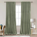 StangH Back Tab Sage Green Curtains 84 inches Long Soft Velvet Elegant Home Decor Thermal Insulated Privacy Window Drapes for Bedroom Office Divider, W62 x L84, 2 Panels