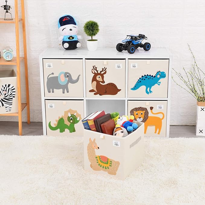 CLCROBD Foldable Animal Cube Storage Bins Fabric Toy Box/Chest/Organizer for Toddler/Kids Nursery, Playroom, 13 inch (Dolphine)
