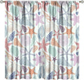 BAEKJIN Coastal Nautical Curtains,Colorful Starfish Seashell Beach Sea Starfish Seashell Theme Pattern Print Decor Home Bedroom Living Room Window Treatmen 2 Panel Set 42x45 Inch