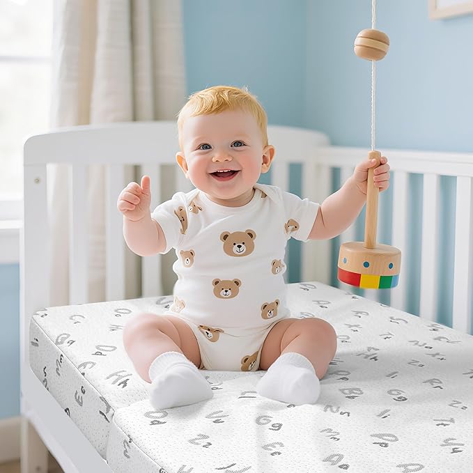 Trifold Pack and Play Mattress - 38"x26" Pack N Play Mattresses Pad with Breathable Removable Cover - Dual-Sided Memory Foam Foldable Portable Travel Baby Crib Mattress