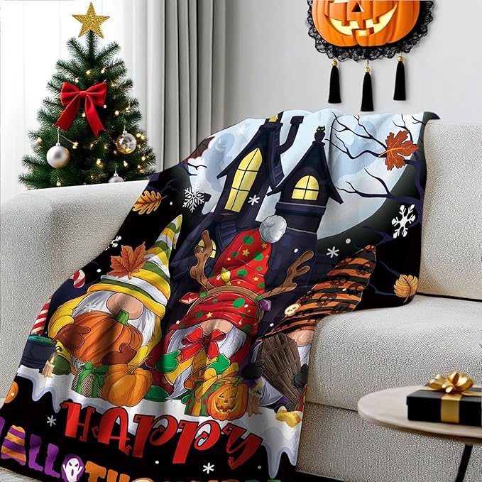 Christmas Blanket, Christmas Throw Blanket for Sofa Couch Room Bed, Xmas Gifts for Women Men Daughter Son Kids, Gifts for Thanksgiving, Pumpkin Gift, 50"x60"