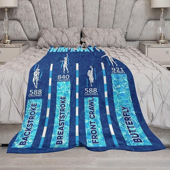 Swimming Blanket Swim Gifts for Girls/Swimmer Sport Throw Blankets Soft Blanket Warm Fleece Flannel Plush Blankets for Bed Sofa Couch 40"x50"