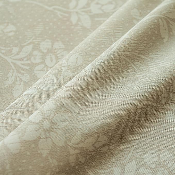 ENJOYBRIDAL Floral 96 Inch Curtains 2 Panel Set Light Camel Rustic Drapes Rod Pocket Bedroom Living Room Semi Sheer Window Curtain Panels Long Farmhouse Boho Chic Cute Window Treatments
