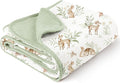 Konssy Muslin Baby Blankets for Girls Boys, 100% Cotton Crib Blanket for Infant Toddler, Super Soft and Lightweight Nursery Swaddling Wrap 40"x36" (Woodland)