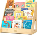 FUNLIO Solid Wood Montessori Classroom Bookshelf, 5 Tier Front-Facing Book Shelf for Kids, Toddler Bookshelf with Handle and Back Storage Space, Bookcase for Nursery/Playroom