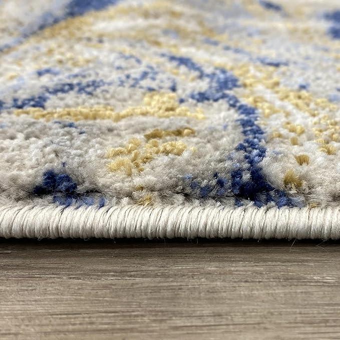 LUXE WEAVERS Marble Swirl Abstract Area Rug, Blue 9x12