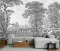 Vintage Forest Mural Wallpaper Gray Tree Woodland Wallpaper Large Art Wall Mural for Bedroom Living Room(Not Self-Adhesive)