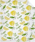 Thuswarm Watercolor Lemon Fruit Print Flannel Throw Blanket Warm Cozy Soft Funny Print Blankets for Bed Couch Sofa Room Decoration Gifts 50”×40” Small for Kid