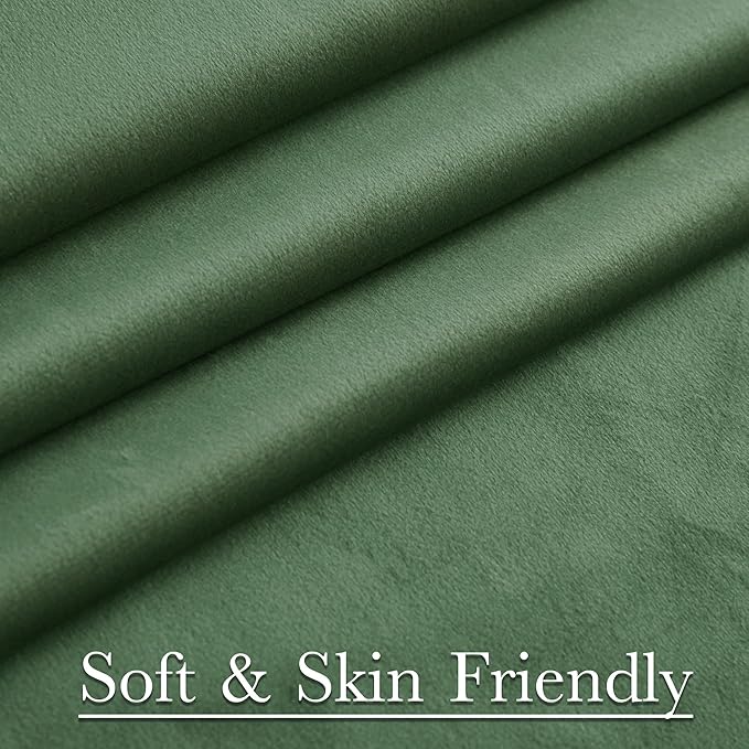 StangH Emerald Green Velvet Curtains - Room Darkening Thermal Insulated Velvet Drapes for Bedroom, Living Room, Home Theater - Super Soft Window Treatment with Pleat Tape, 52 x 84 Inch, 2 Panels