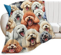 Cute Poodle Blanket Funny Dog Poodles Throw Blankets Gifts for Girls Boys Cozy Warm Soft Fuzzy Flannel Throws Plush Stuffed Animal Colorful Pet Fleece Gifts for Kids Men Women for Sofa Bed 60"x80"