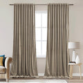StangH Velvet Curtains for Sliding Door Extra Wide Camel Beige Privacy Thermal Insulated Window Drapes Back Tab Heavy Room Dividers for Living Dining Room, W62 x L84, 2 Panels