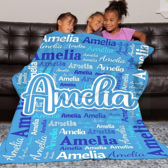 Dr.TOUGH Personalized Blanket for Adult Kids with Name Customized Blankets Personalized Throw Blanket for Christmas Birthday Gifts