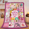 Pink Donut Fleece Blanket Dessert Doughnut Throw Blankets for Girls Boys Super Soft Warm Flannel Funny Food Throws Gifts for Men Women Cozy Fuzzy Plush Stuff Couch Bed Bedding Decor 50"x40"