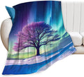 Tree of Life Blanket Arctic Tree Gifts for Girls Boys Woman Kids Aurora Borealis Lover Throw Blankets Soft Blanket Warm Fleece Flannel Plush Blankets for Bed Sofa Couch 50"x60"