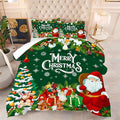 Comforter Set Green Christmas: King Size Merry Xmas Santa Claus Bedding Sets Christmas Tree Snowflakes Quilts for Adults Women Men New Year Decor Bed Set 1 Comforter & 2 Pillowcases